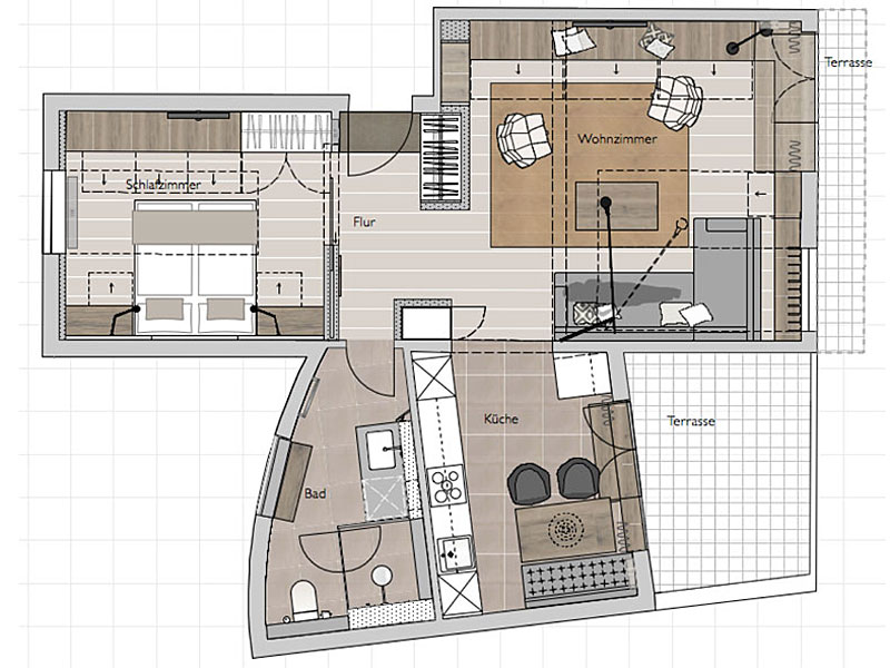 Grundriss der Wohnung